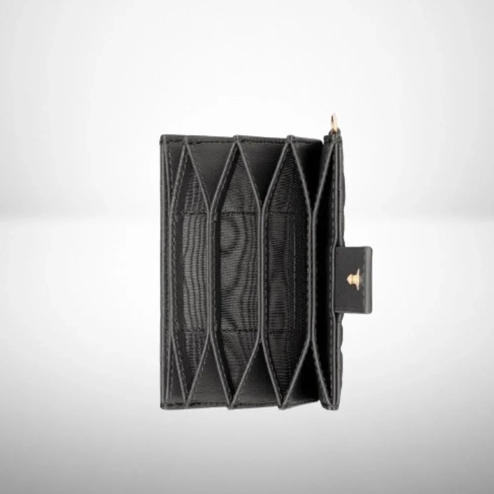 Christian Dior Lady Dior 5-Gusset Card Holder in Black Cannage Lambskin
